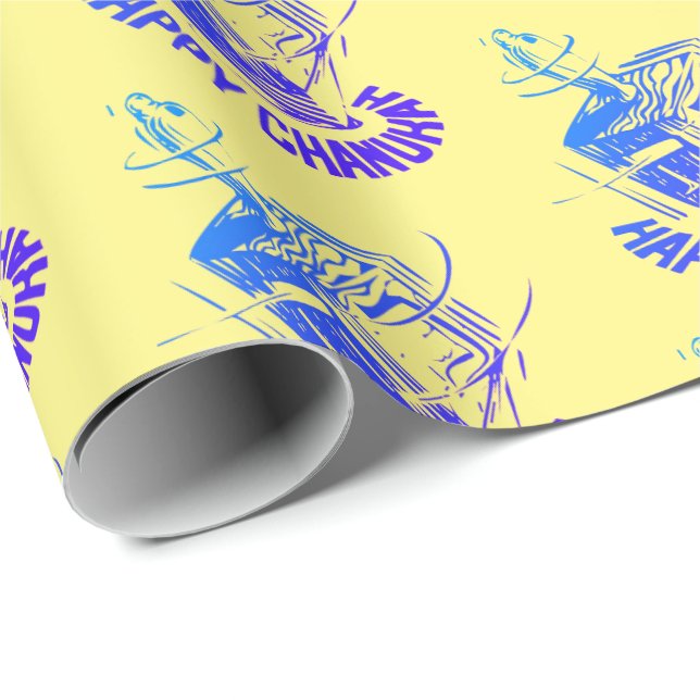 Papel De Presente Happy Hanukkah dreidel (Ponta do rolo)