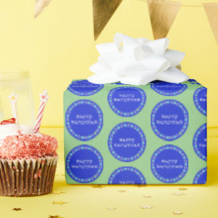 Papel De Presente Happy Hanukkah Star Circle