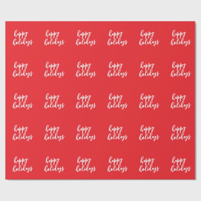 Papel De Presente Happy Holidays Christmas New Year Season Message (Aberto)