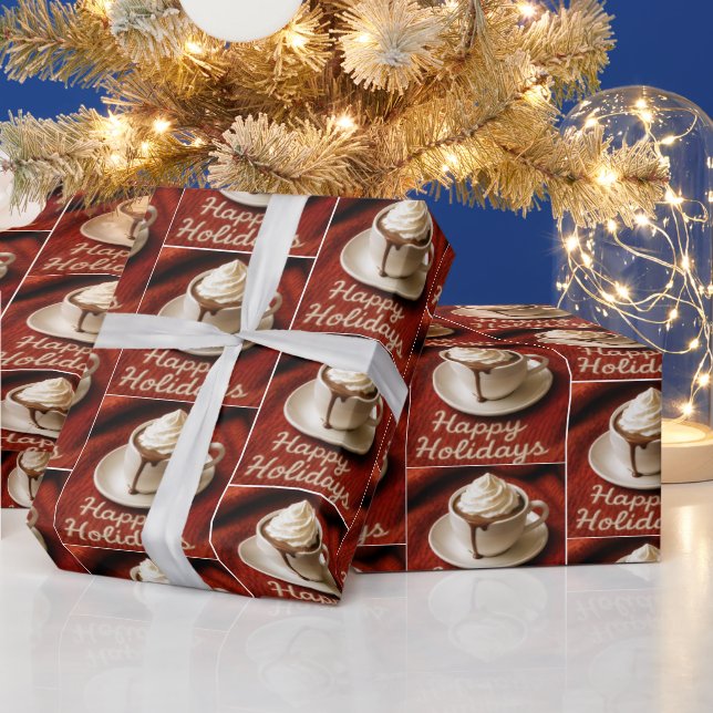 Papel De Presente Happy Holidays Hot Cocoa On a Blanket (Feriados)