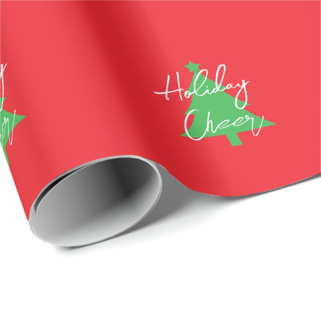 Papel De Presente Happy Holidays Merry Christmas New Year (Ponta do rolo)