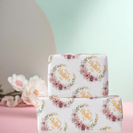 Papel De Presente Happy Mother’s Day Floral Wrapping Paper