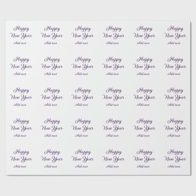 Papel De Presente Happy new year purple calligraphy simple minimal  (Aberto)