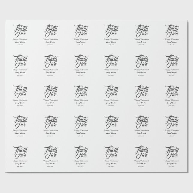 Papel De Presente Happy retirement bold letter name year elegant sim (Aberto)