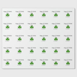 Papel De Presente Happy St. Patrick's day green shamrock name 