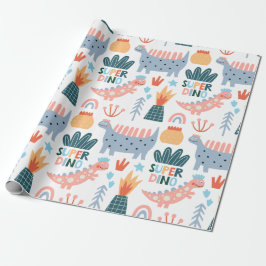 Papel De Presente Happy Super Dino