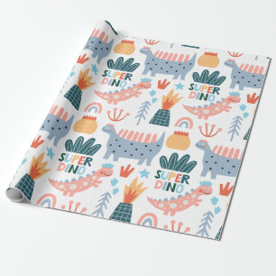 Papel De Presente Happy Super Dino