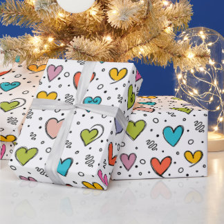 Papel De Presente Happy valentine day Colorful hearts