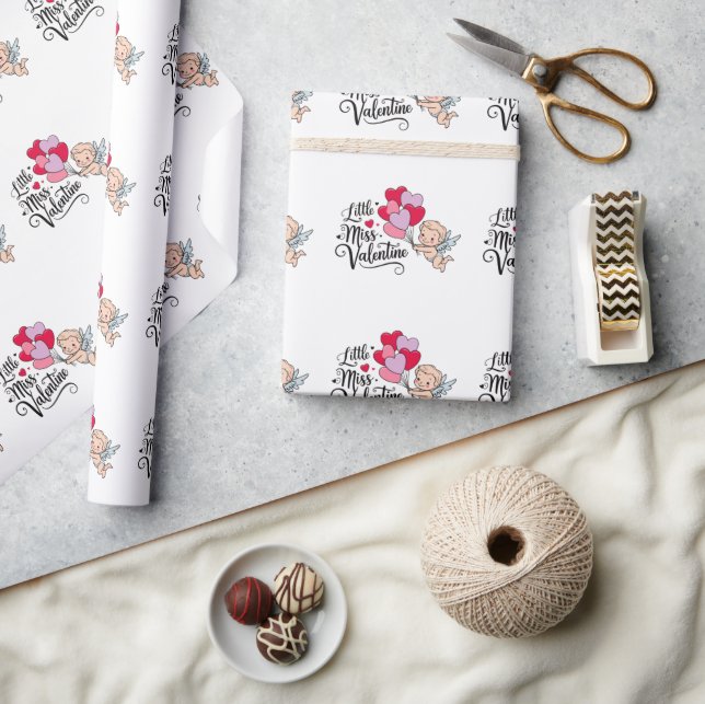 Papel De Presente Happy Valentine"s day Cute cupid personalized  (Artesanato)