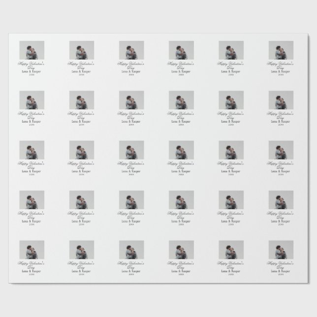 Papel De Presente Happy Valentine's day couple photo modern simple t (Aberto)