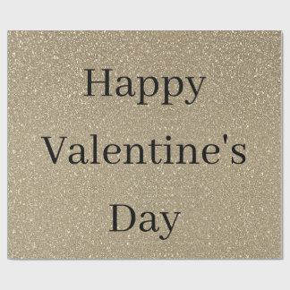 Papel De Presente Happy Valentine's Day Glittery Gold Black Custom
