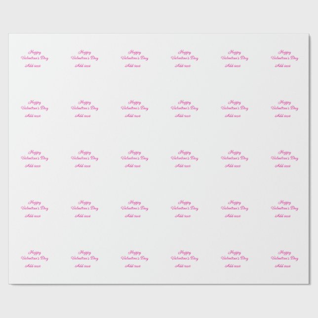 Papel De Presente Happy Valentine's day pink text name message (Aberto)