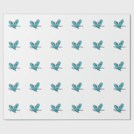 Papel De Presente Happy Valentine's day turquoise heart name letter 