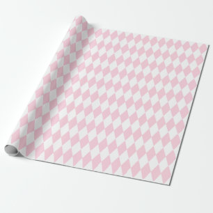 Papel De Presente Harlequin cor-de-rosa e branco da grande luz -