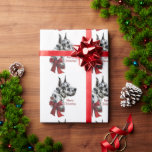 Papel De Presente Harlequin Great Dane Christmas<br><div class="desc">Encerre todos os seus presentes este ano no nosso adorável Jornal de Natal Dane!</div>