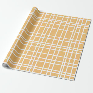 Papel De Presente Harmonia de Xadrez ouro