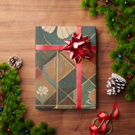 Papel De Presente Harmonia Festiva – Flor Geométrica Elegante de Fer