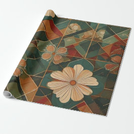 Papel De Presente Harmonia Festiva – Flor Geométrica Elegante de Fer