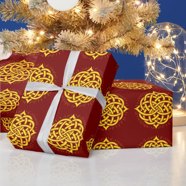 Papel De Presente Harmonia Infinita: Arte Sagrada de Símbolo Celta d (Feriados)