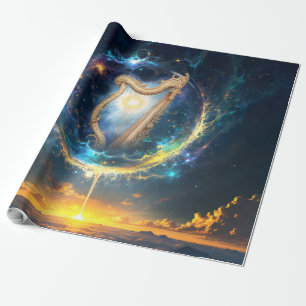Papel De Presente Harpa Celestial dos Céus Lunares.