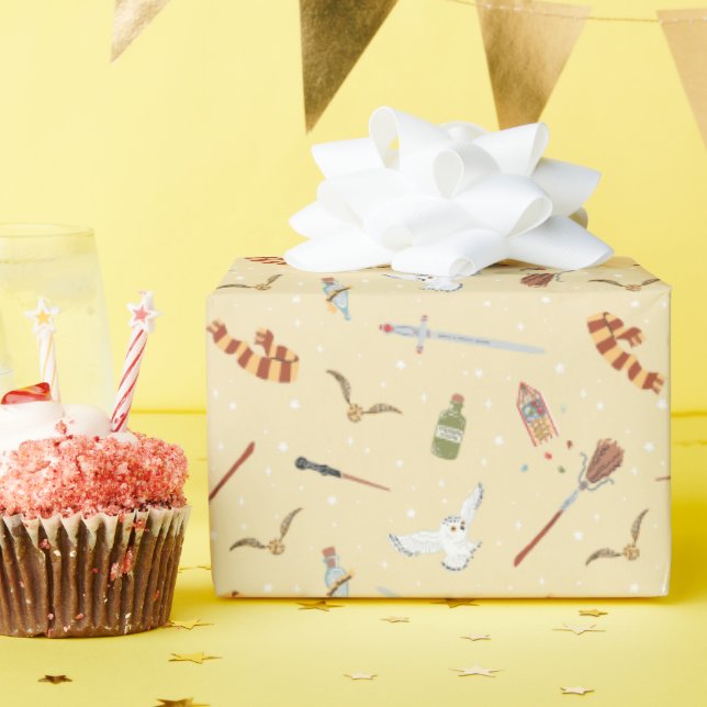 Papel De Presente Harry Potter Cartoon Pattern (Festa de aniversário)