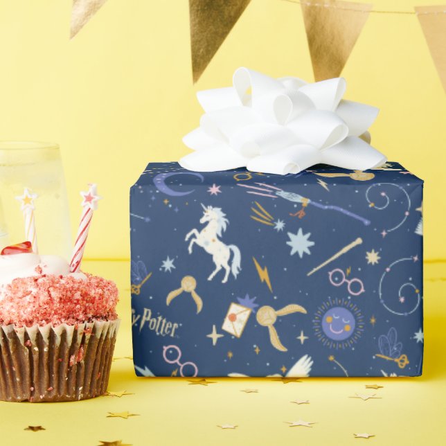 Papel De Presente HARRY POTTER™ Padrão de Ícone do Solstício de Verã (Festa de aniversário)
