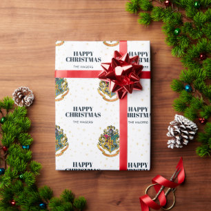 Papel De Presente Harry Potter personalizado   Hogwarts Crest - Nata