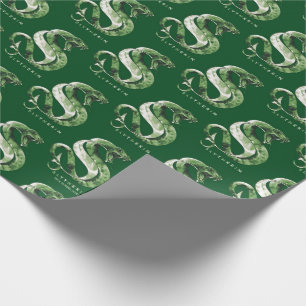 Papel De Presente Harry Potter   SLYTHERIN™ Cobra Aquarela