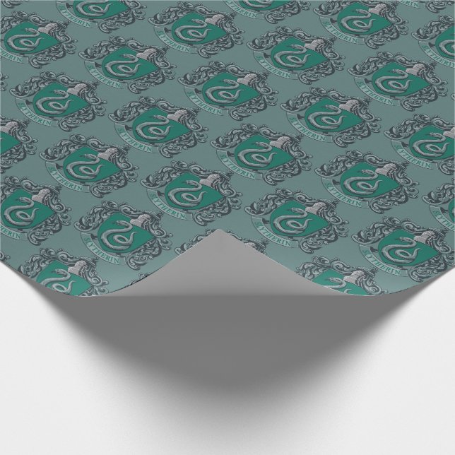 Papel De Presente Harry Potter | Slytherin Crest Green (Ponta)