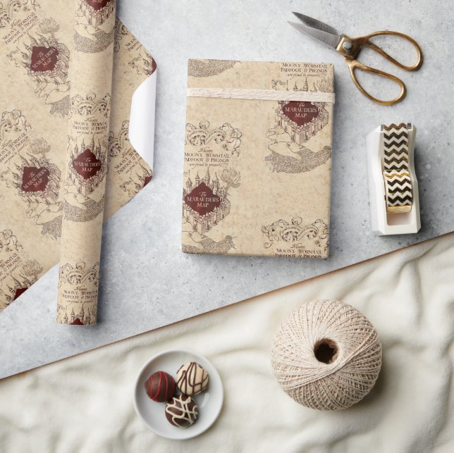 Papel De Presente Harry Potter Spell | Mapa de Marauder (Artesanato)