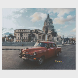 Papel De Presente Havana Cuba Carro Clássico Antigo
