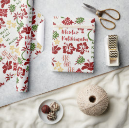 Papel De Presente Hawaiian Mele Kalikimaka 3