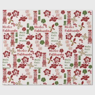 Papel De Presente Hawaiian Tiki Mele Kalikimaka