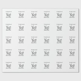 Papel De Presente He asked she said yes engagement party name simple