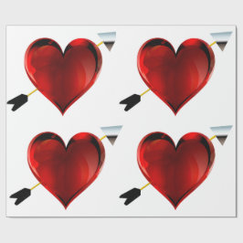 Papel De Presente Heart and Arrow Wrapping Paper
