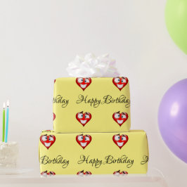 Papel De Presente Heart Birthday
