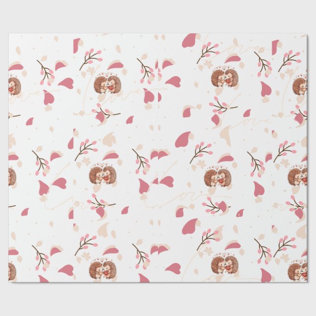 Papel De Presente Heart Hedgehog Romance (Barra)