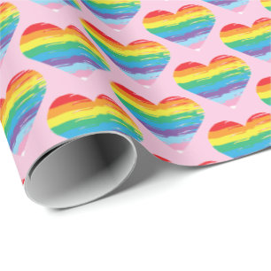 Papel De Presente HEART LGBTQIA Orgulho Arco-Íris Amor Legal