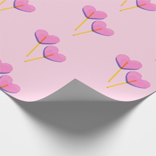 Papel De Presente Heart Lillipop Pink Gift (Ponta)