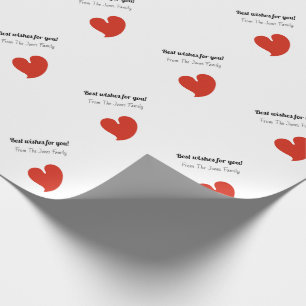 Papel de Presente Hearty Hearts Vermelho e Branco 
