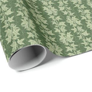Papel De Presente Hedera Ivy Vines - padrão botânico verde L_D.