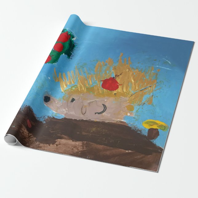 Papel De Presente Hedgehog Painting (Desenrolado)