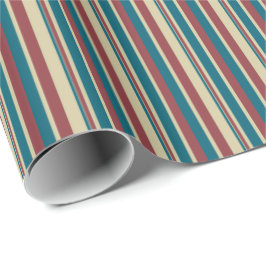 Papel De Presente Heffalumps Red Blue Beige Stripes Giftwrap