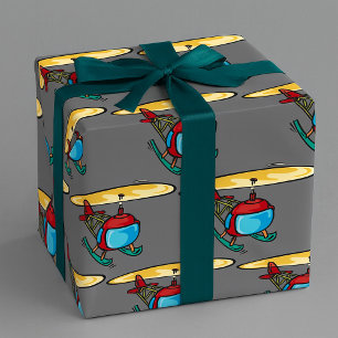 Papel De Presente Helicóptero Vermelho