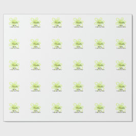 Papel De Presente Hello I am new here name yellow green flower kids