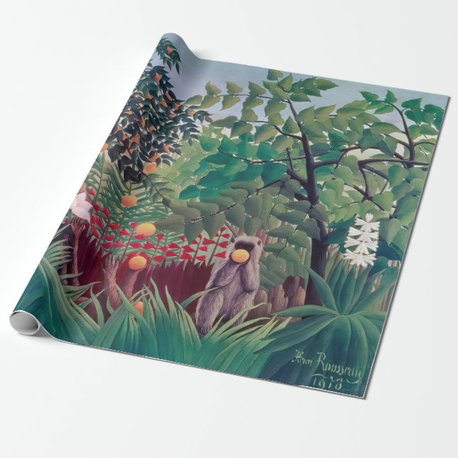 Papel De Presente Henri Rousseau - Paisagem Exótica (Desenrolado)