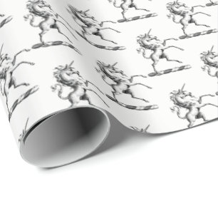 Papel De Presente Herádico Casaco de Criação de Armas do Unicórn