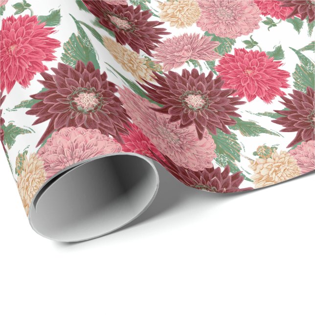 Papel De Presente Herbst Blumen Dahlien (Ponta do rolo)
