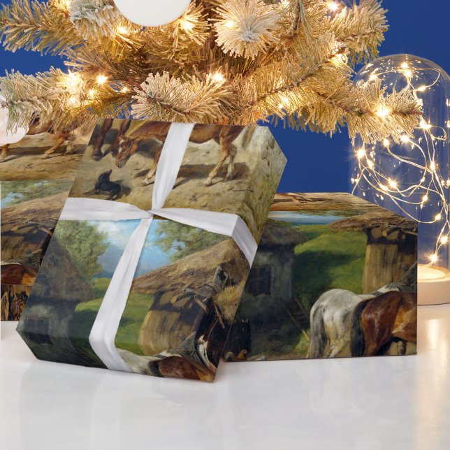 Papel De Presente Hermine Biedermann Harnessed Horses no Stab Wr (Feriados)