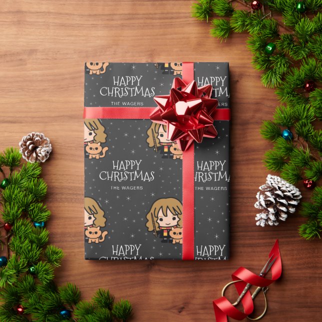 Papel De Presente Hermione Granger Personalizado | Feliz Natal (Presente de Natal)